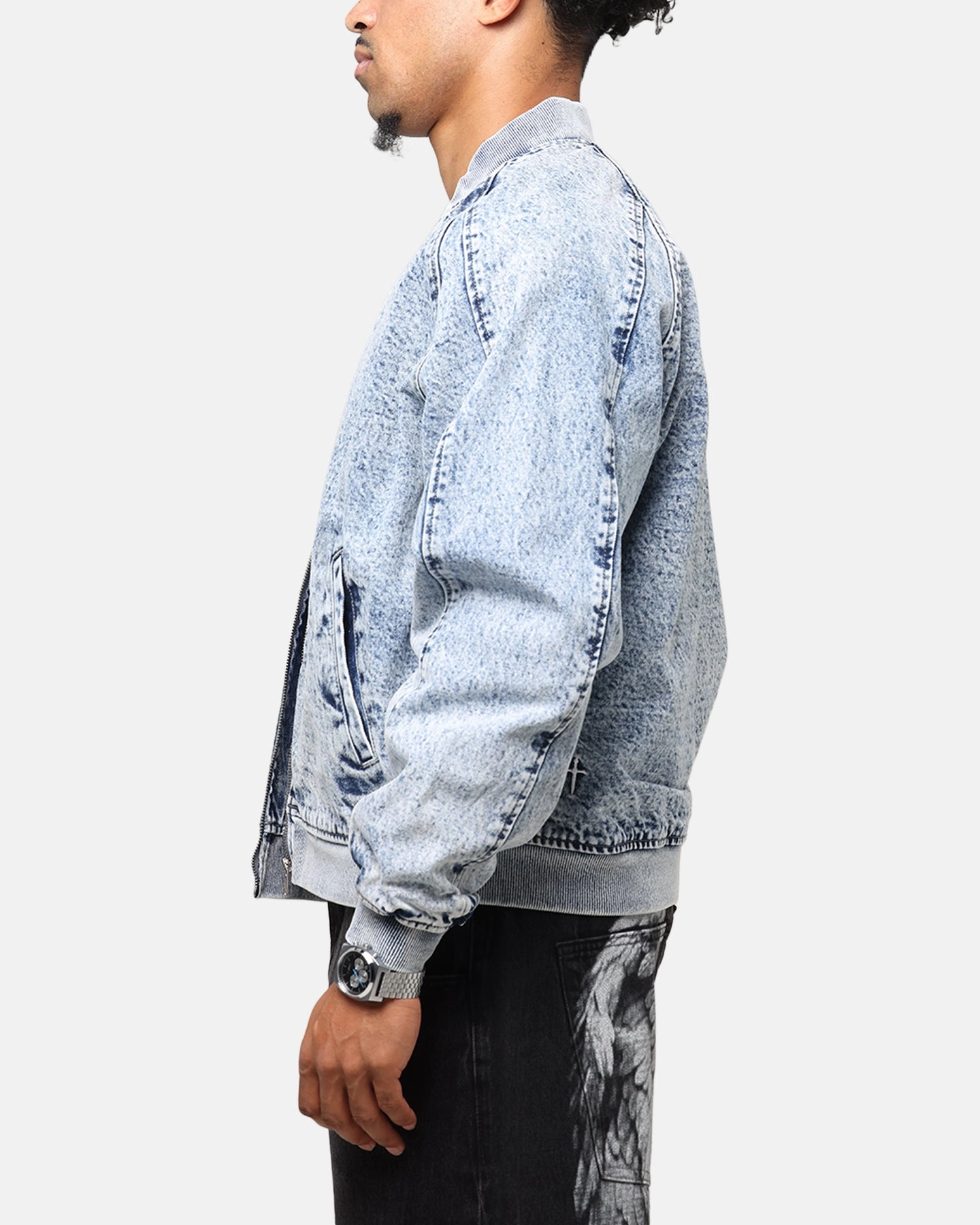 Saint Morta Flight Denim Jacket Blue Stonewash State Reinforced Seams