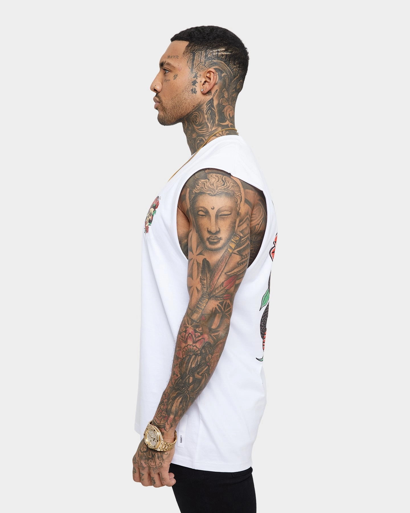 Slim fit clothing Fashionable Piece Saint Morta Forbidden Muscle Singlet White