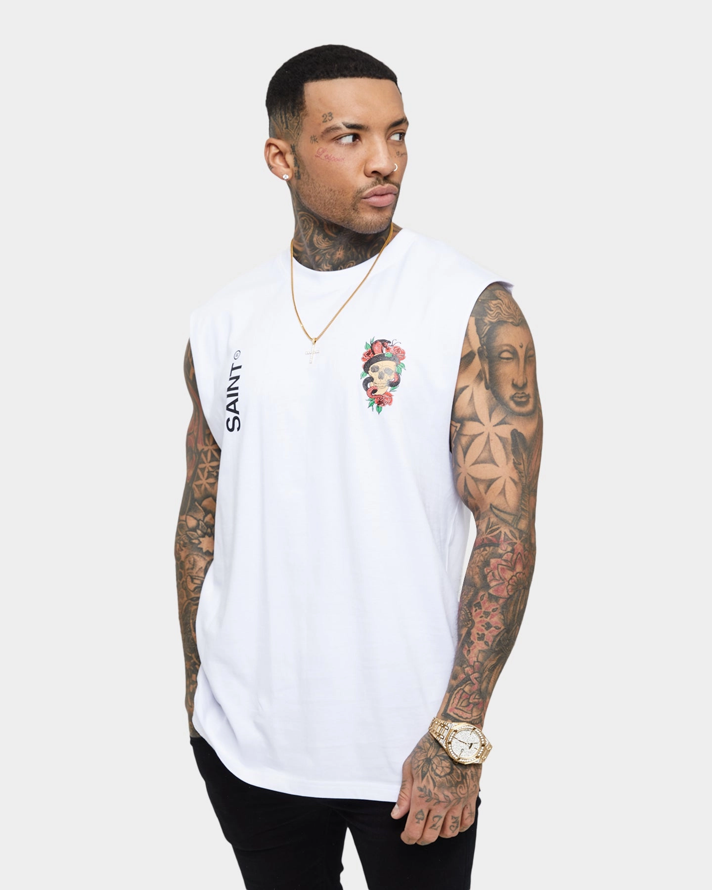 Breathable Mesh Panels Functional Wearable Saint Morta Forbidden Muscle Singlet White