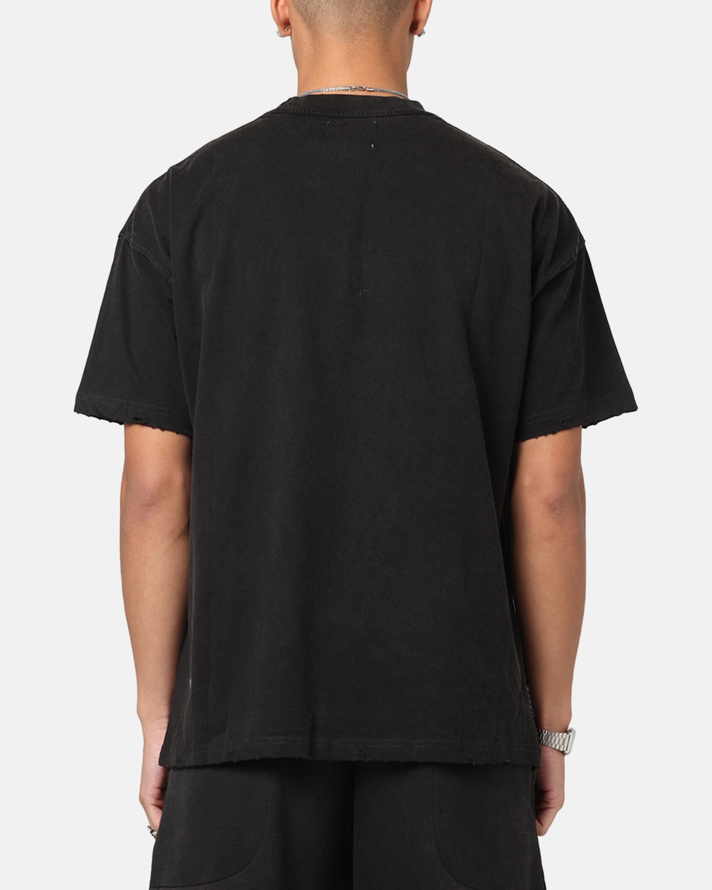 Tagless Comfort Saint Morta Fray Boxy T-Shirt Vintage Black