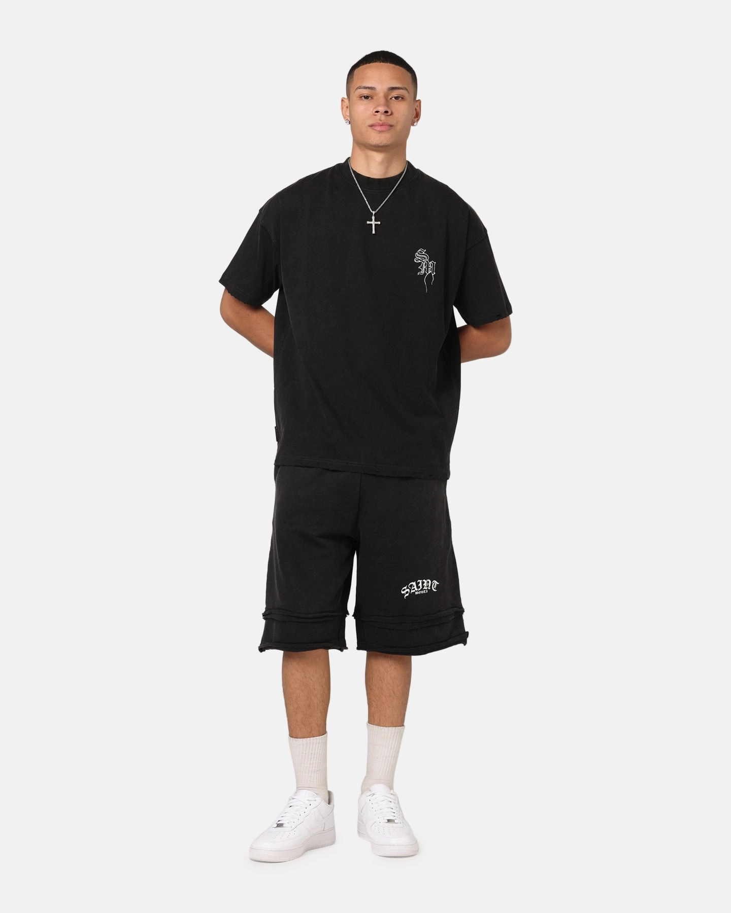 Sporty Top Street Style Trend Saint Morta Fray Boxy T-Shirt Vintage Black
