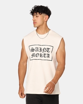 UV protection layer Saint Morta Gothic Box Logo Muscle T-Shirt Off White
