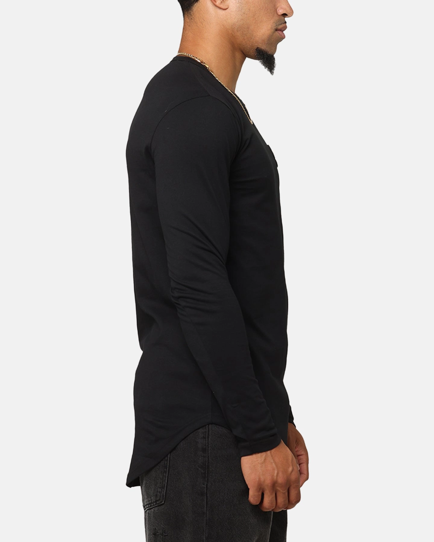 Essential Piece Customizable Saint Morta Gothic Monogram El Duplo Long Sleeve T-Shirt Black