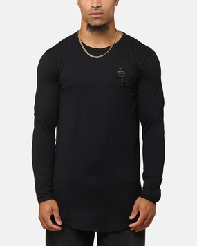Saint Morta Gothic Monogram El Duplo Long Sleeve T-Shirt Black Soft Breathable Non Iron Finish