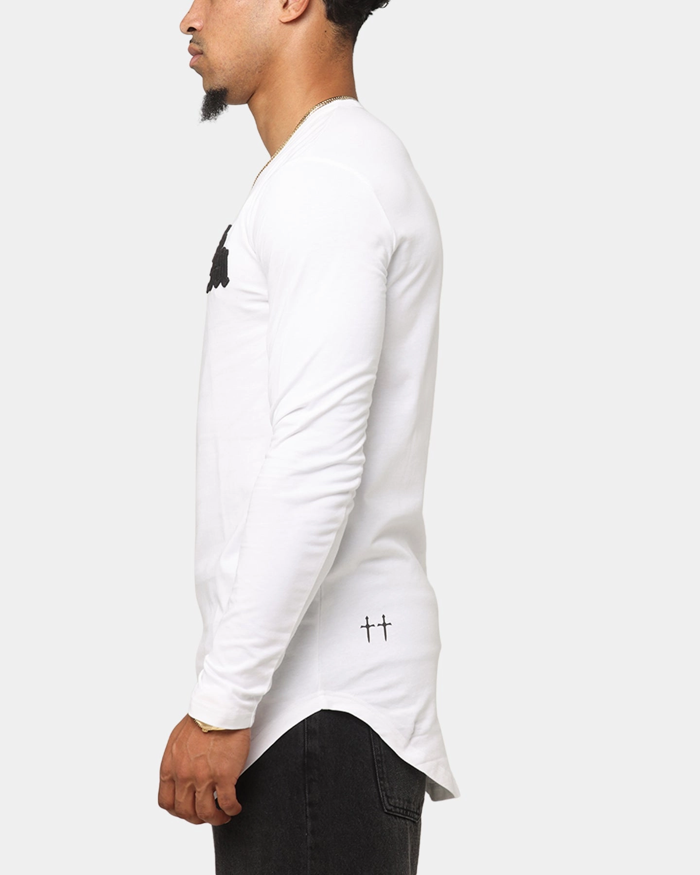 Minimal Comfort Saint Morta Gothic Monogram El Duplo Long Sleeve T-Shirt White