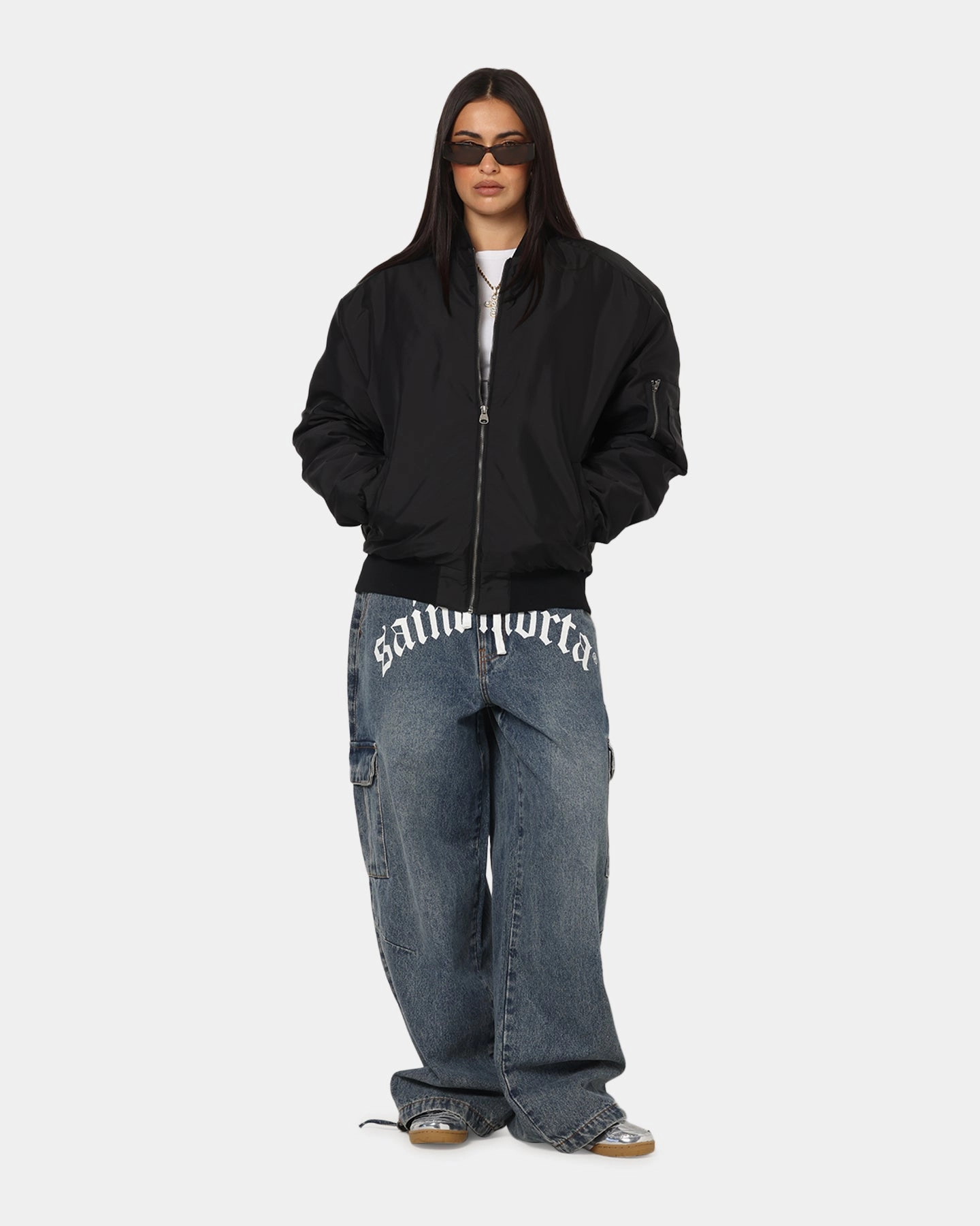 Saint Morta Gothic Noir Bomber Jacket Black Supply