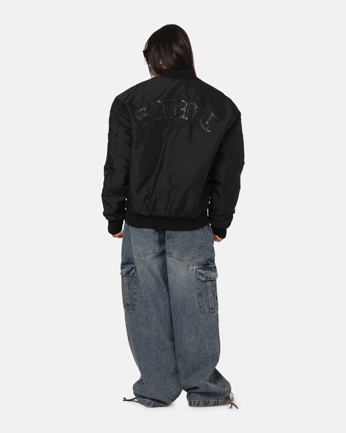 morning Saint Morta Gothic Noir Bomber Jacket Black