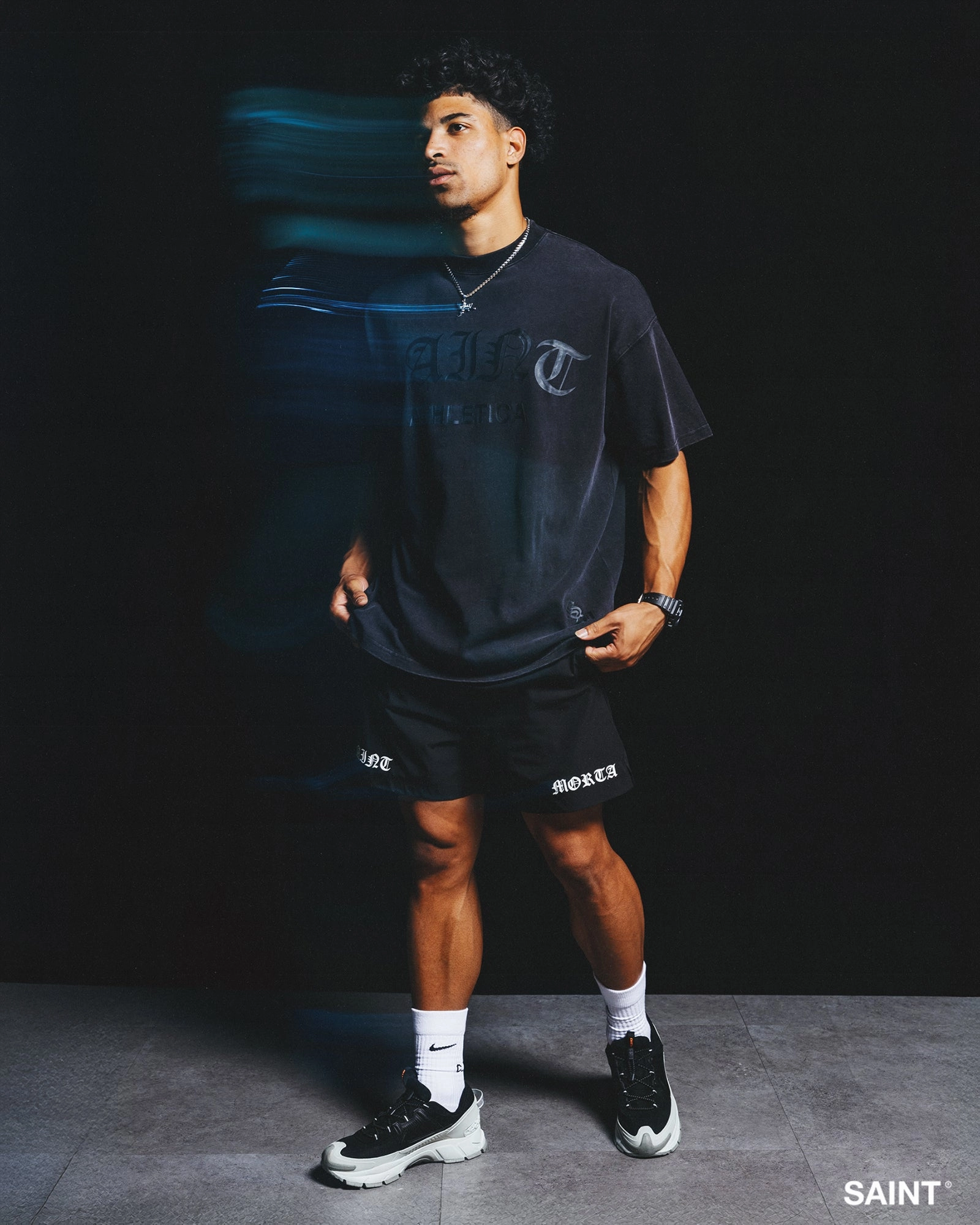 Saint Morta Gothic Training Shorts Black Warm Weather Wear