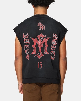 Sporty Layer Look Saint Morta Hardcore Cut Off T-Shirt Sunfade Grey