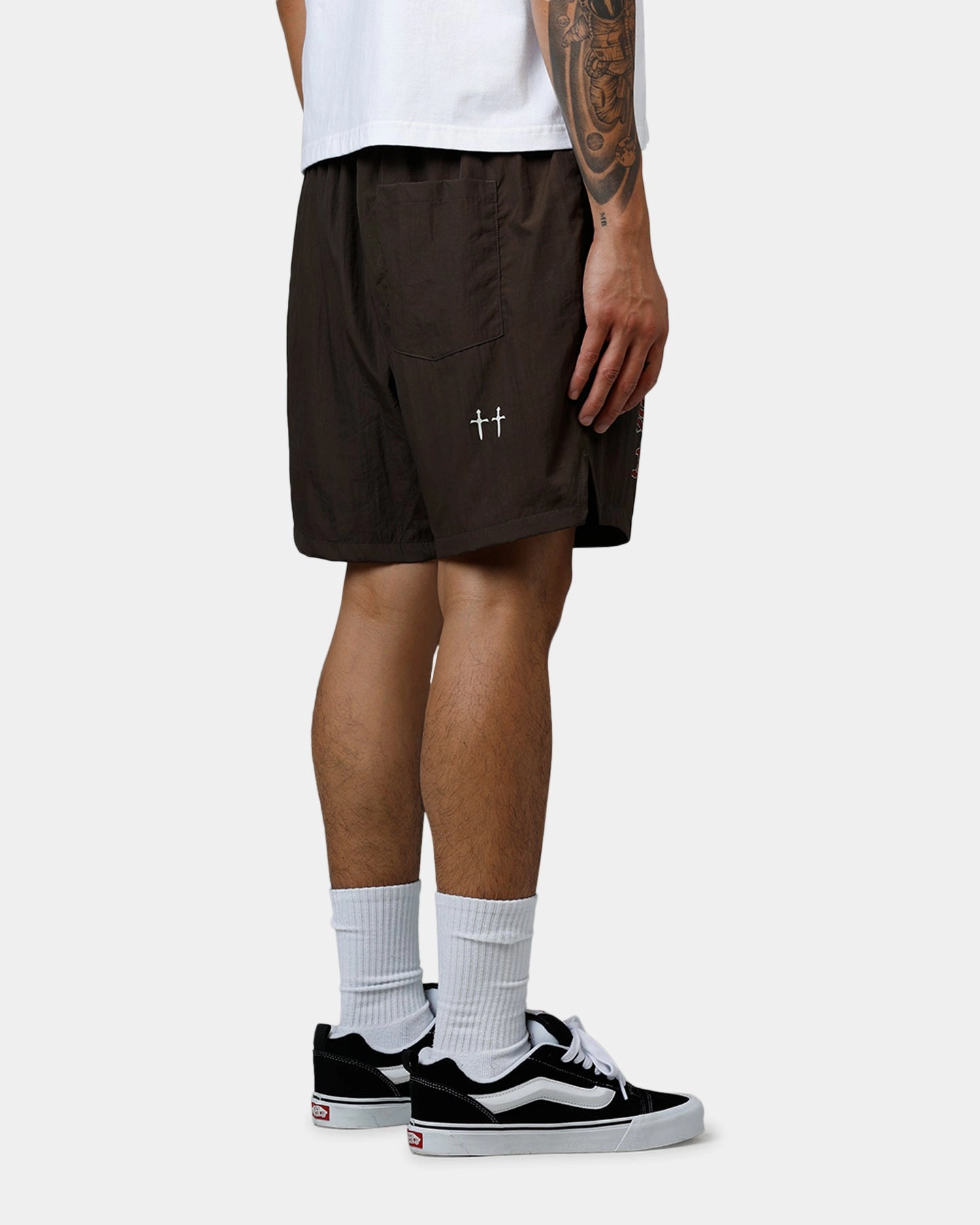 Saint Morta Hardcore Nylon Shorts Dark Brown Chill Style