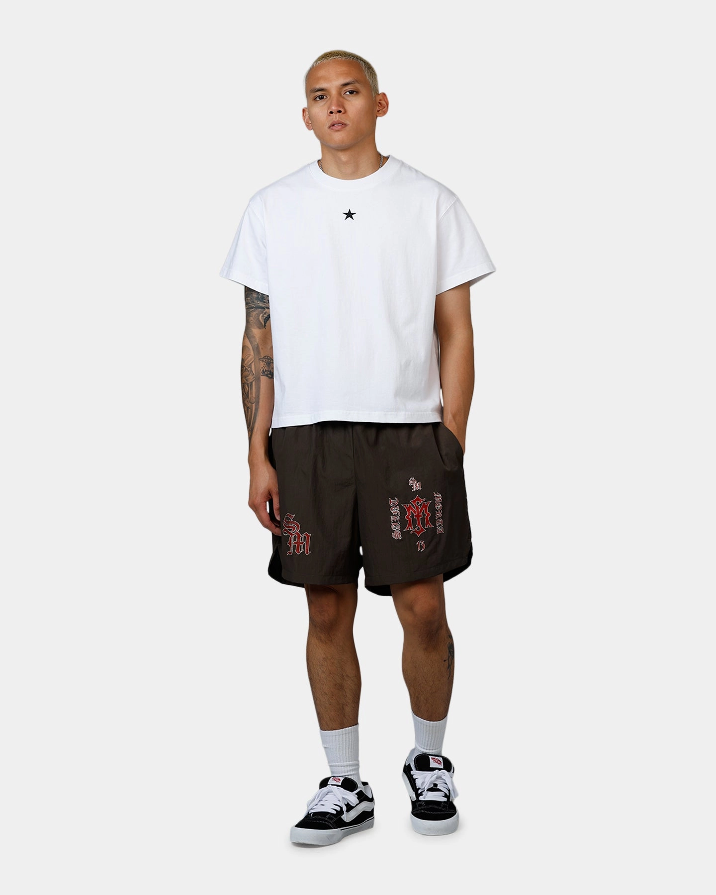 Saint Morta Hardcore Nylon Shorts Dark Brown FoldOverClosure