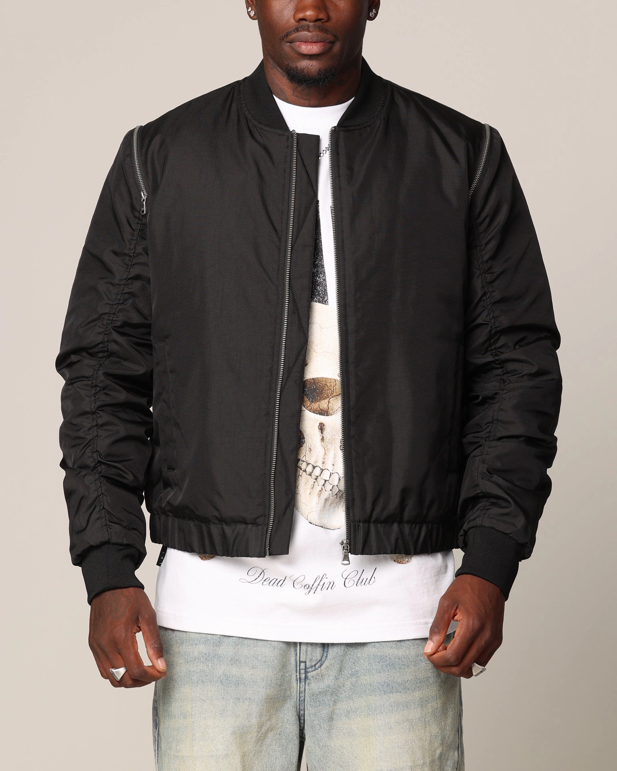 Saint Morta Hell Bat Bomber Jacket Black Rugged Look Adventure-Ready Wear