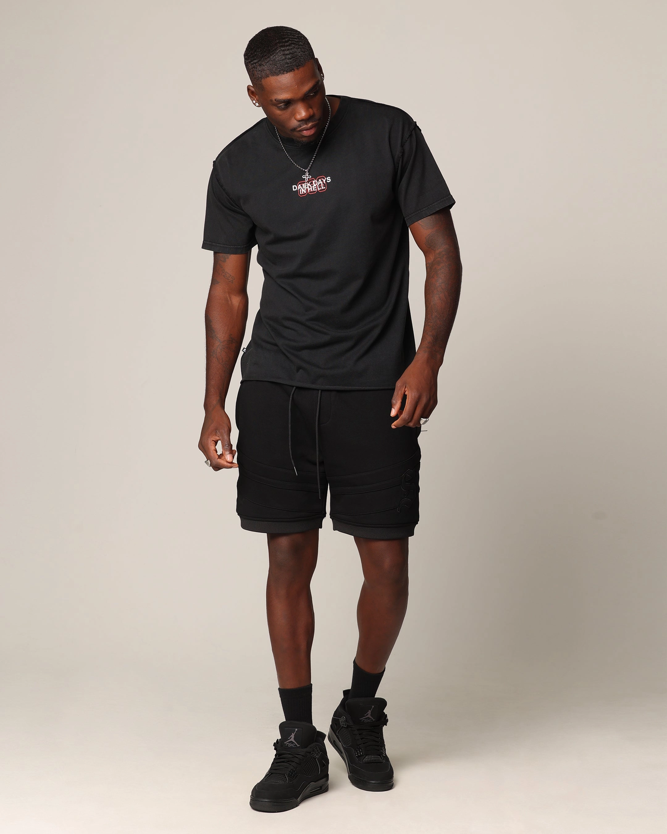 Saint Morta Homebase Fleece Shorts Black Mid - rise sports accessory