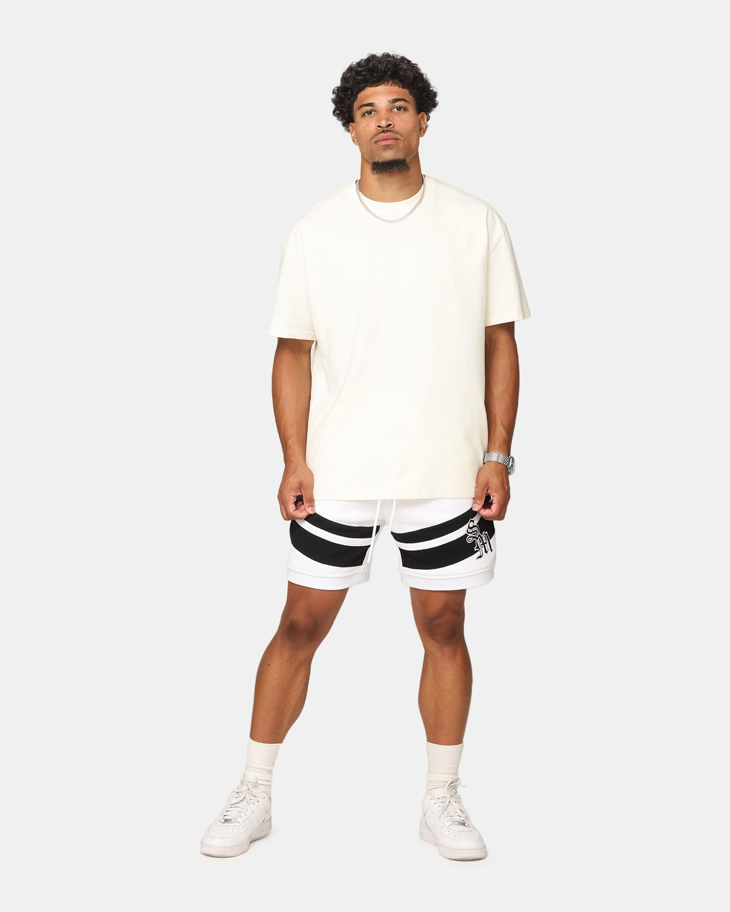 Tailored Fit Saint Morta Homebase Fleece Shorts White