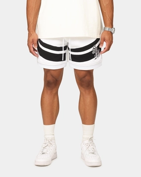 Saint Morta Homebase Fleece Shorts White Contoured Cuff Design Colorfast Treatment