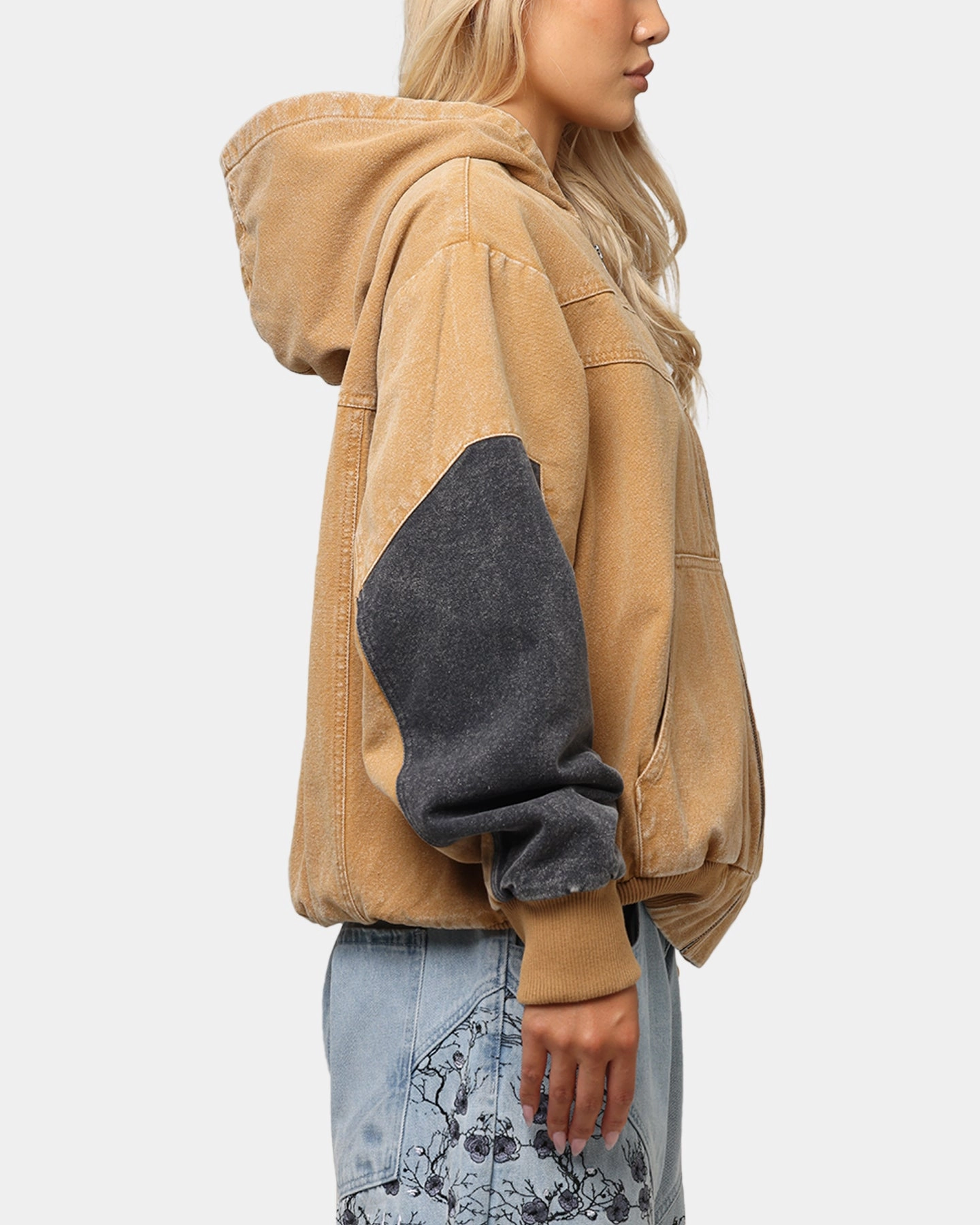 Saint Morta Hooded Workwear Jacket Tan/Black Rain Fit