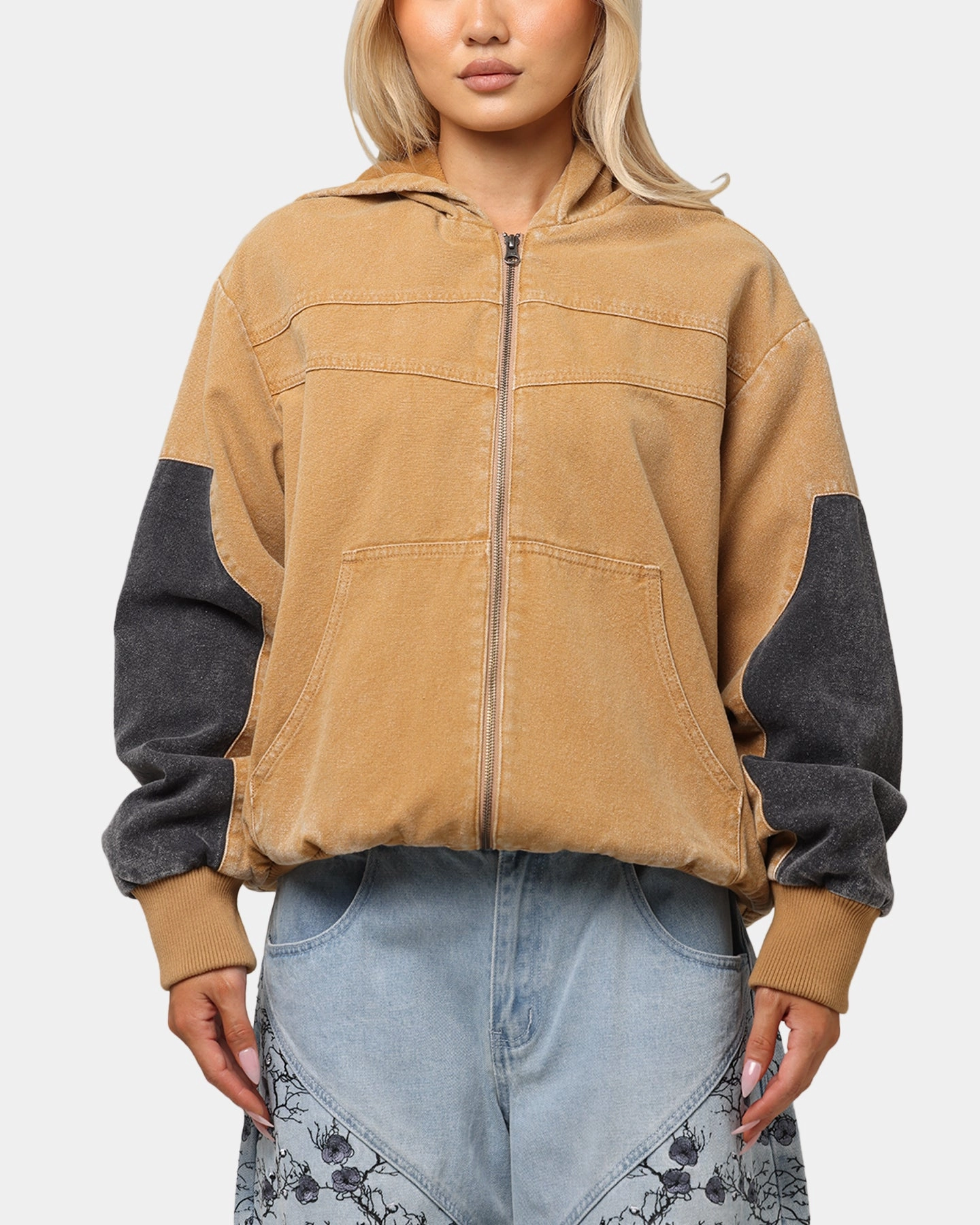 suitable for dance competitions Loungewear Saint Morta Hooded Workwear Jacket Tan/Black