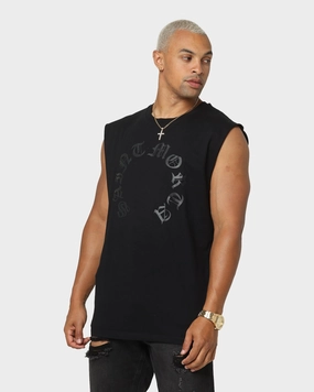 Saint Morta Humanity Muscle T-Shirt Black Textured Surface BreathableFabric