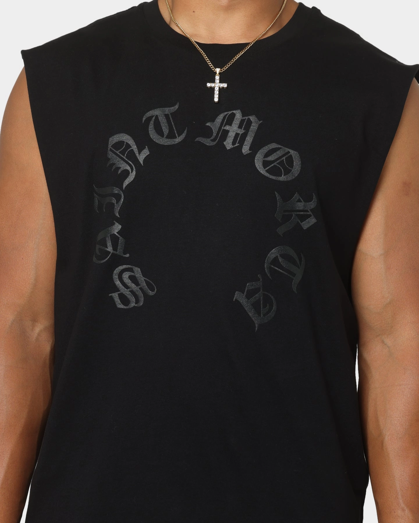 Saint Morta Humanity Muscle T-Shirt Black Limited Edition NonRestrictive Cut