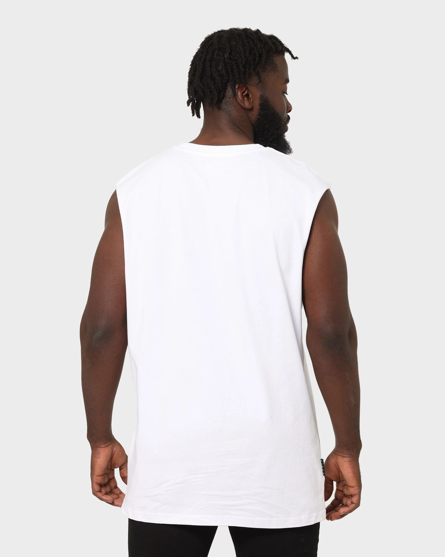Effortless Wear High Density Cotton Saint Morta Humanity Oversized Muscle T-Shirt White