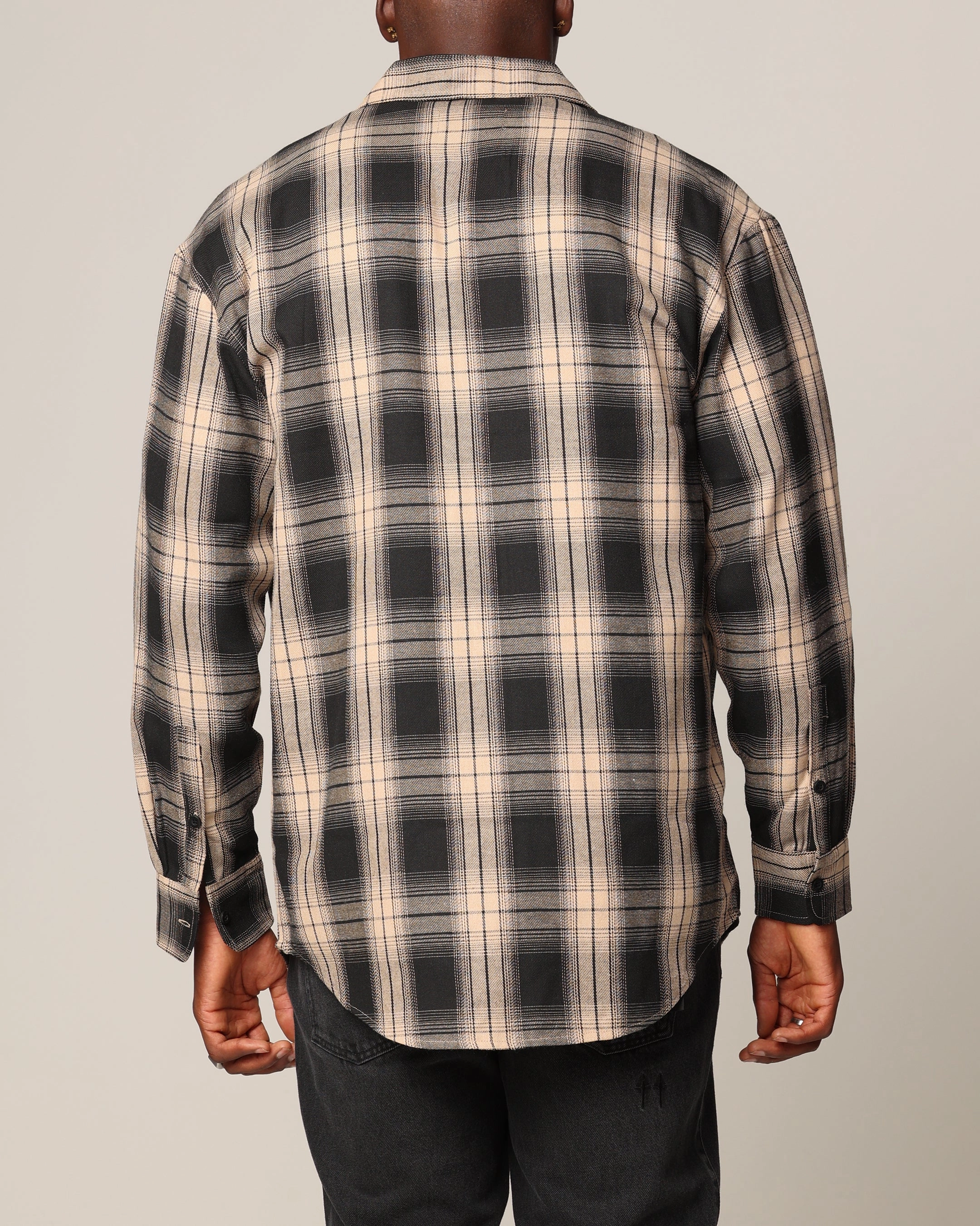 Saint Morta Icon Flannel Shirt Tan/Black Anti Odor Treatment