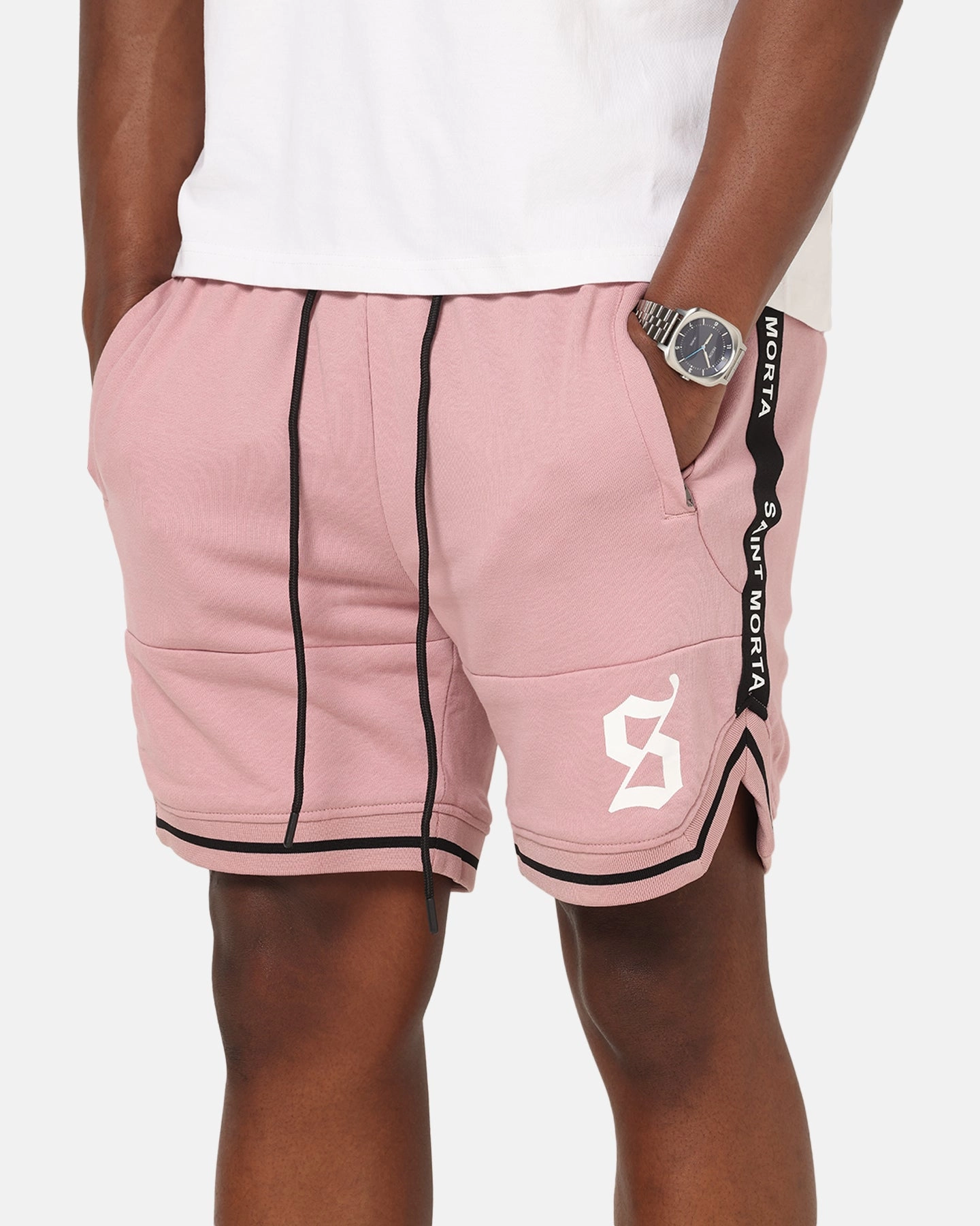 Saint Morta Icon X Fleece Shorts Dusty Pink button fly