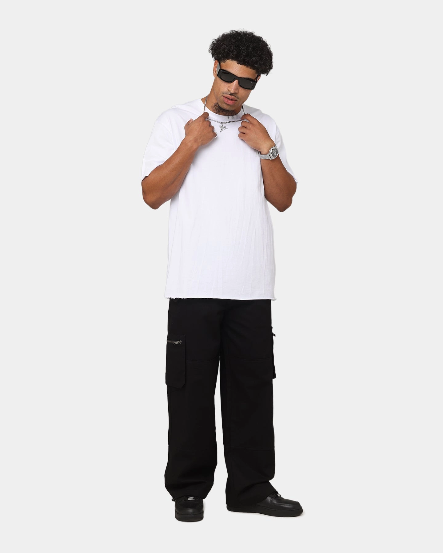 Low Profile Waistband Saint Morta Inutero Baggy Cargo Pants Black