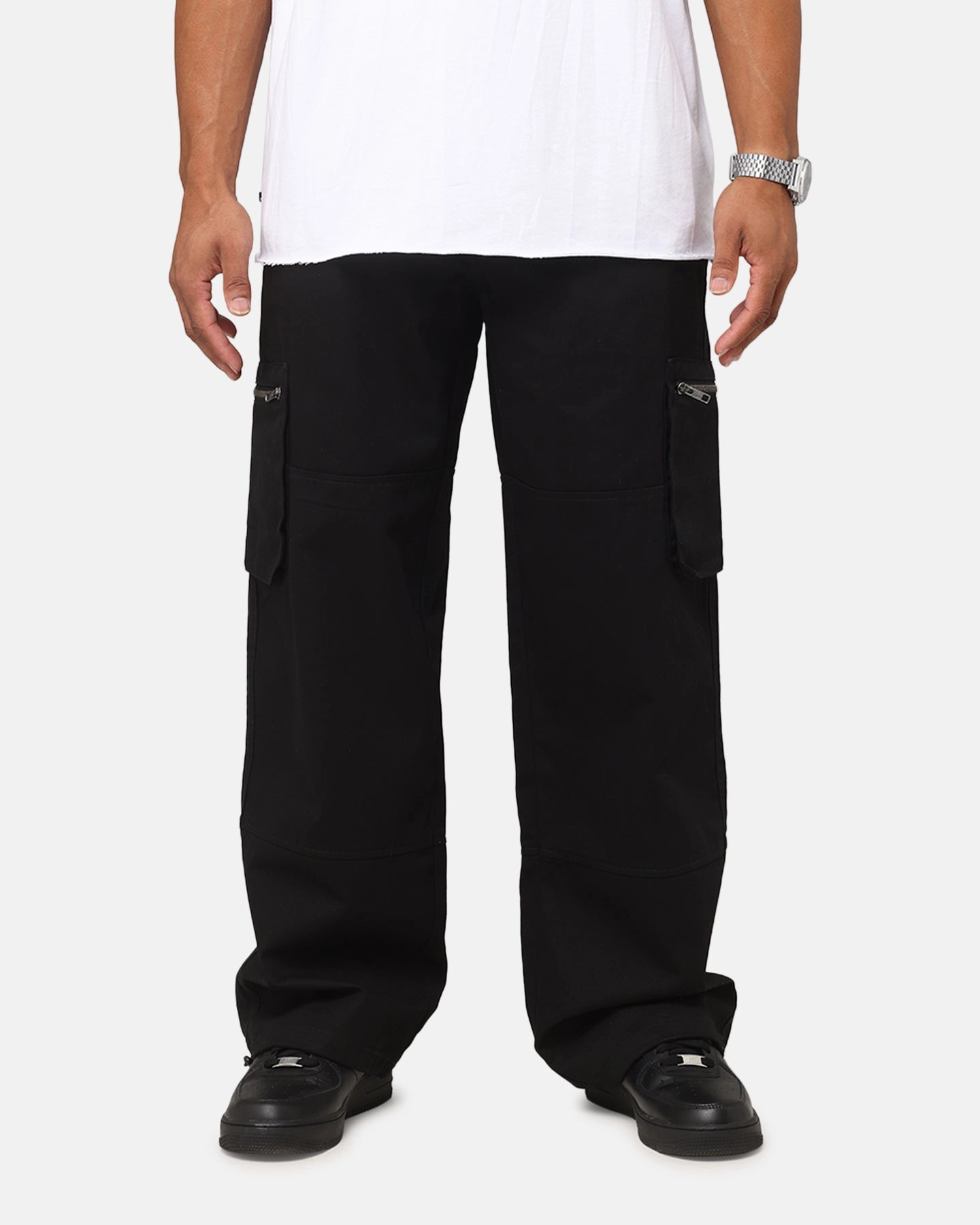 Saint Morta Inutero Baggy Cargo Pants Black Windproof coating