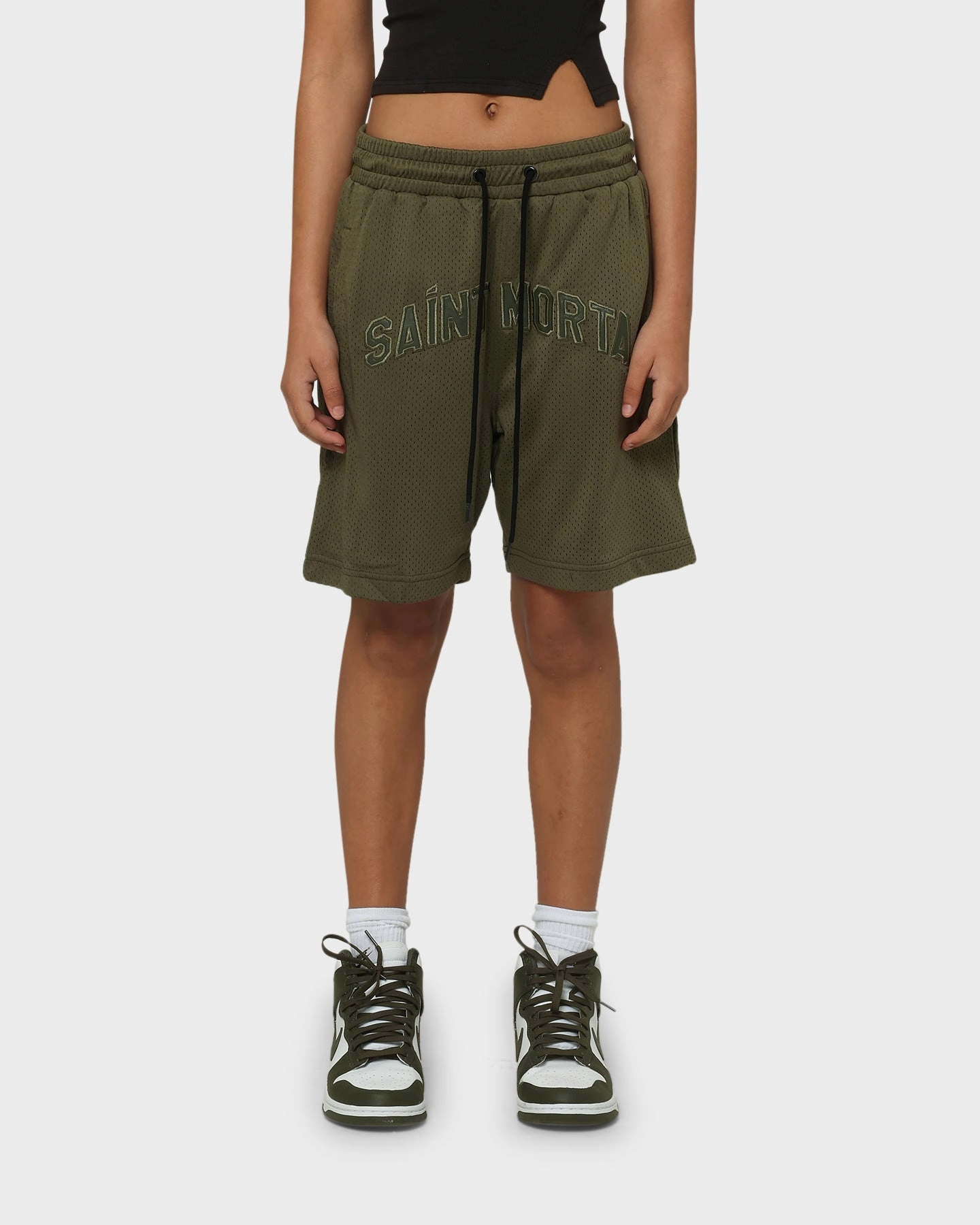 SoftInnerLining Fitness Friendly Saint Morta Kingdom Basketball Shorts Army Green