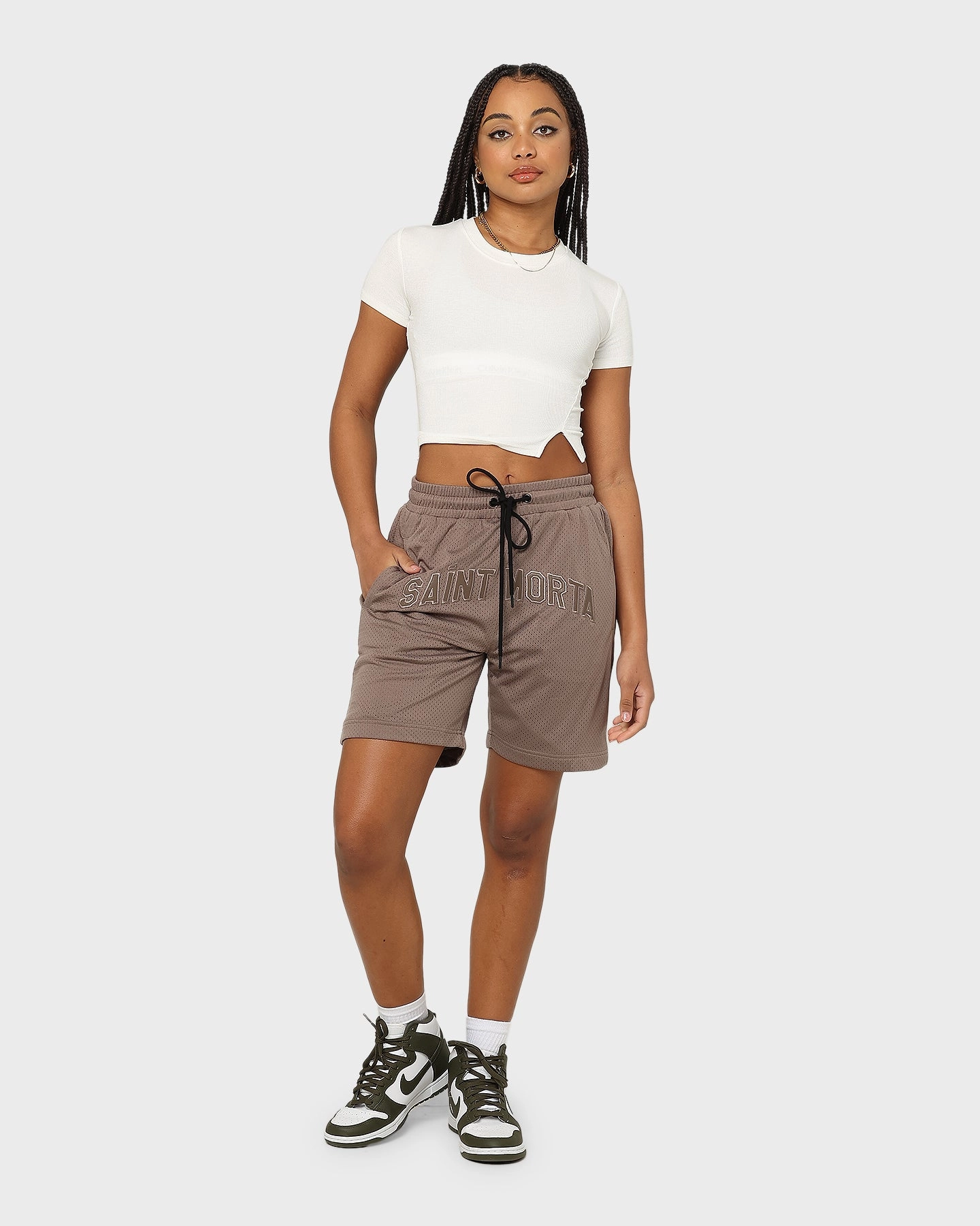 Reinforced Gusset Saint Morta Kingdom Basketball Shorts Dark Brown