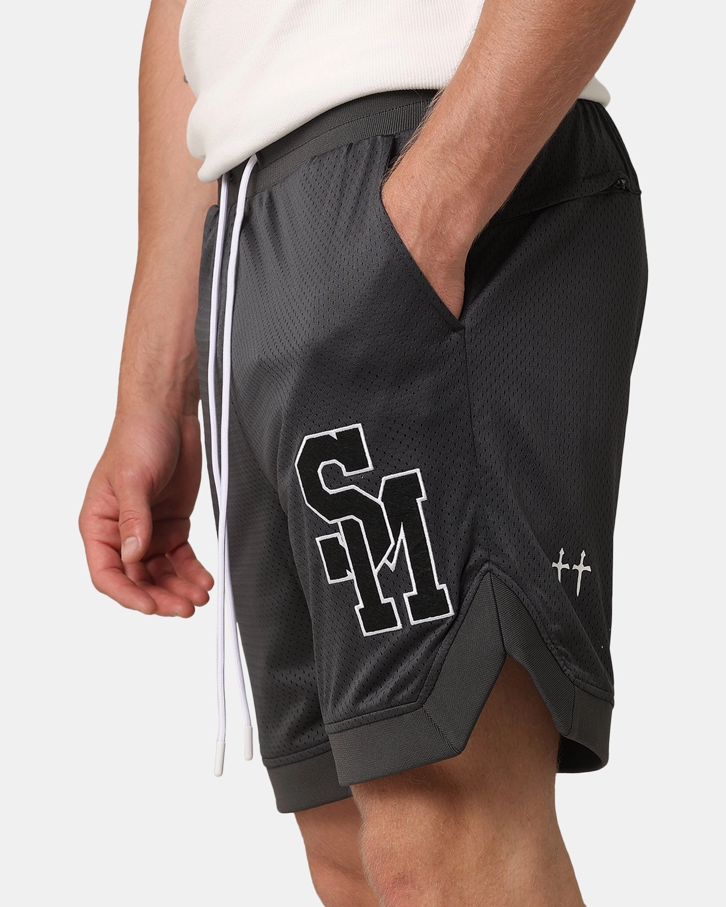 Four Way Stretch Saint Morta La Rambla Basketball Shorts Grey