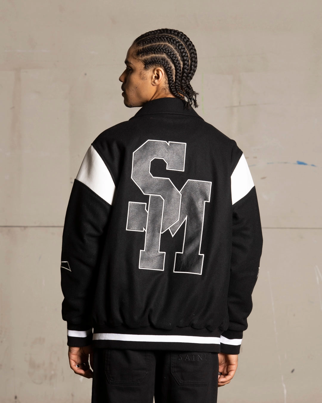 Saint Morta La Rambla Varsity Jacket Black/White Adult Windshield Coat