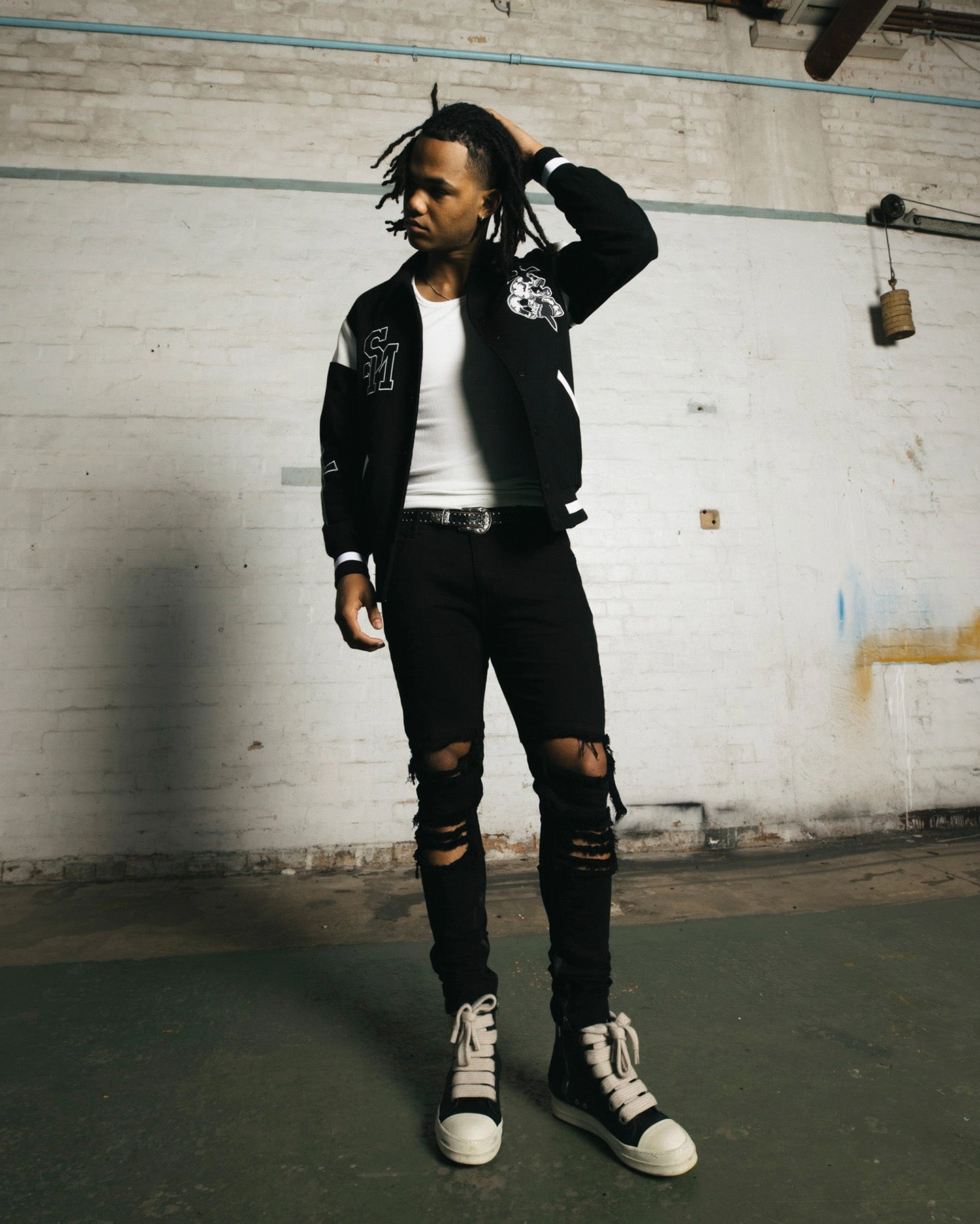 exploration clearance Saint Morta La Rambla Varsity Jacket Black/White