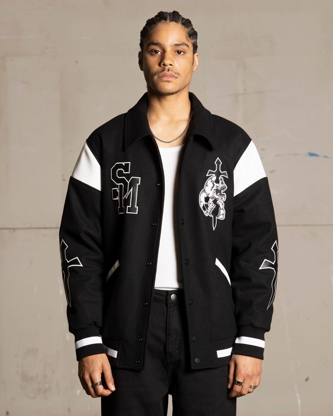 Saint Morta La Rambla Varsity Jacket Black/White gardeners