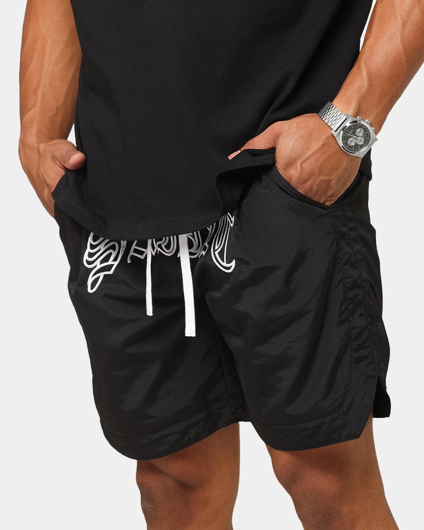 Saint Morta Lucius Shorts Black scarf Quick Release Fasteners
