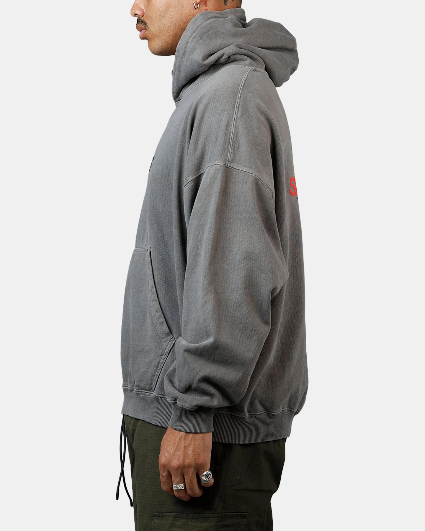 Saint Morta Memoriam Boxy Hoodie Washed Charcoal Heat Control