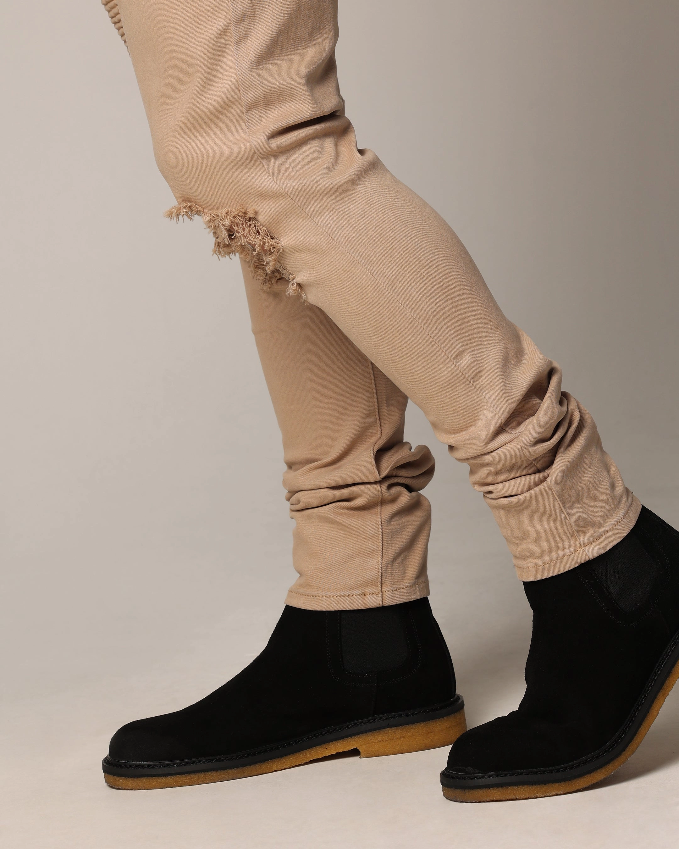 Saint Morta Men's Index Distressed Biker Jeans Bone Style Focus Classic Weekend Getaway