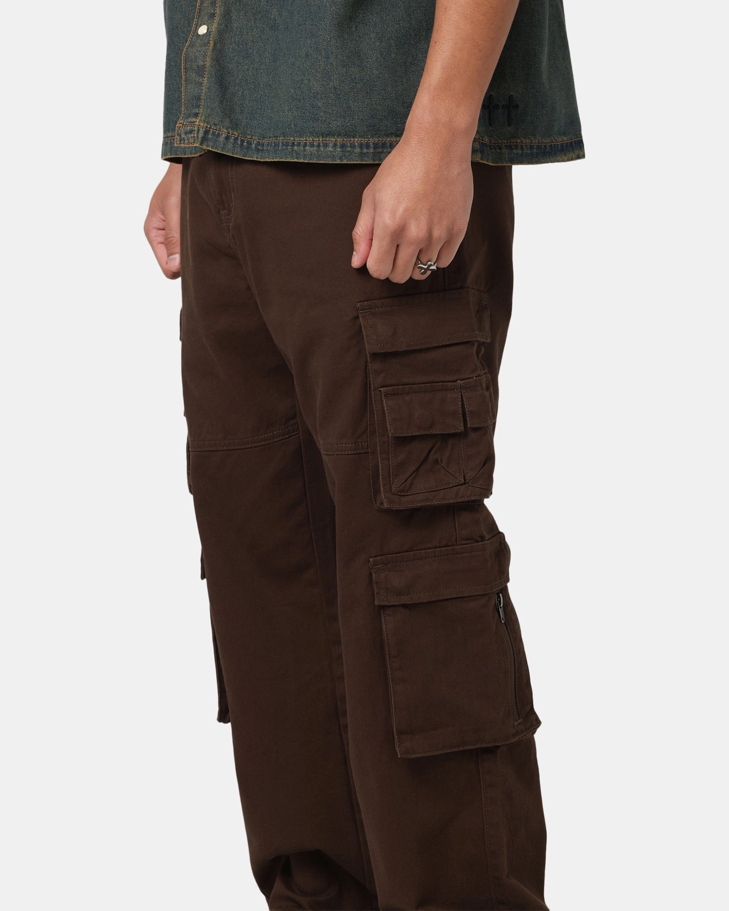 Quick Dry Technology Organic Cotton Saint Morta Modern Utility Cargo Pants Washed Brown