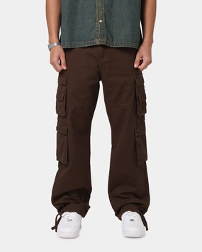 Saint Morta Modern Utility Cargo Pants Washed Brown Cozy Design