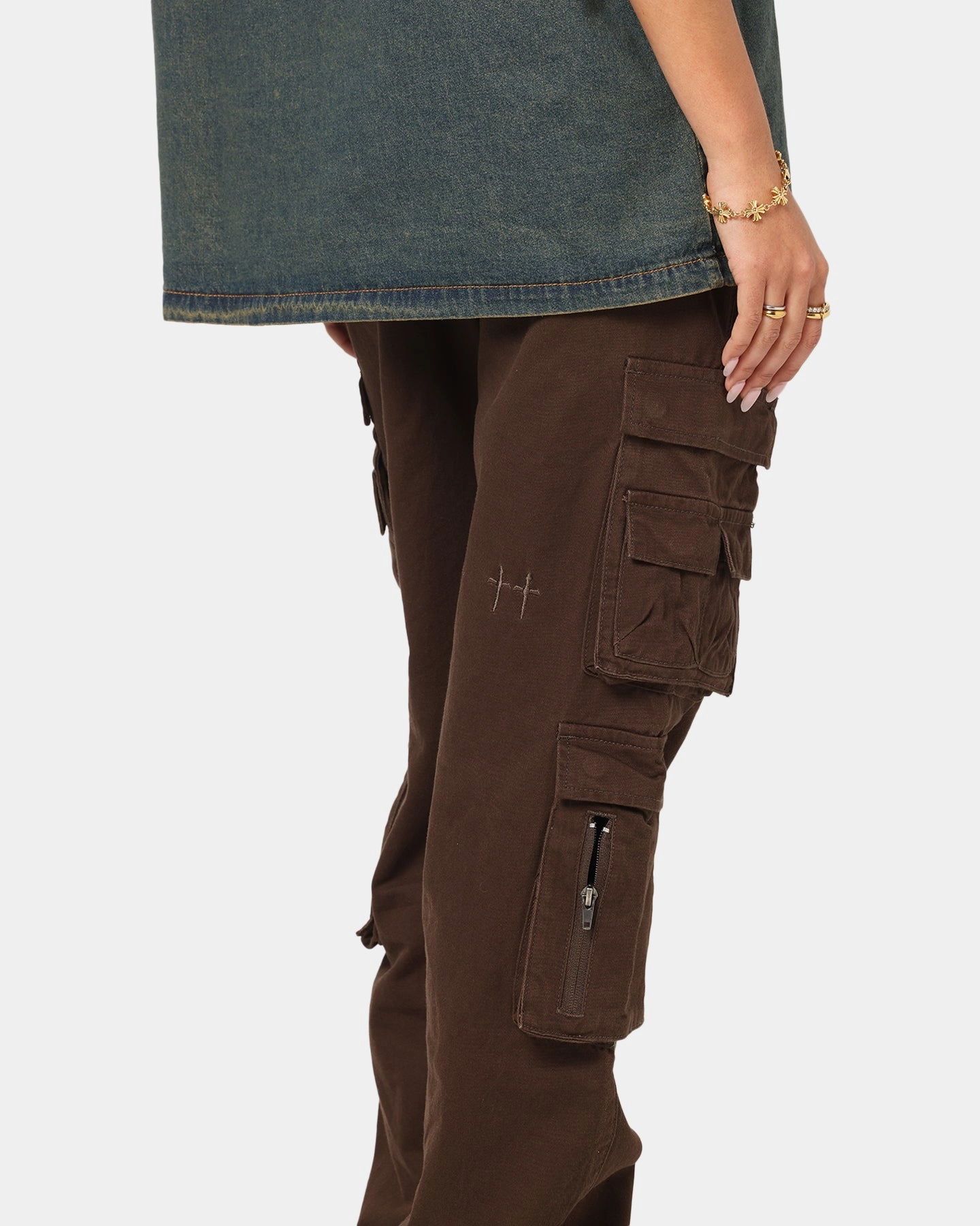 Saint Morta Modern Utility Cargo Pants Washed Brown Yoga Ready Eco Friendly Fabric