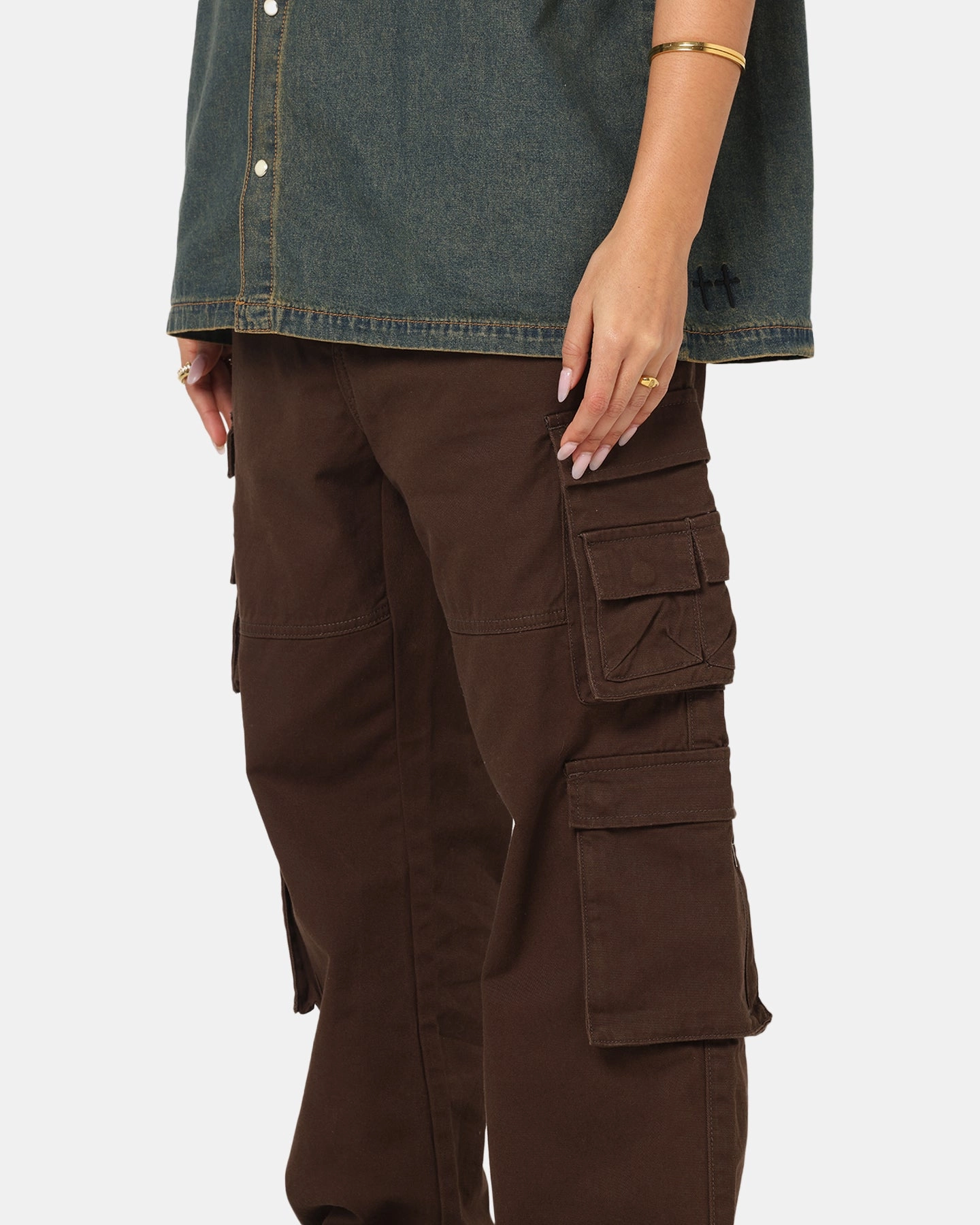Saint Morta Modern Utility Cargo Pants Washed Brown Moisture Management Premium Stretch