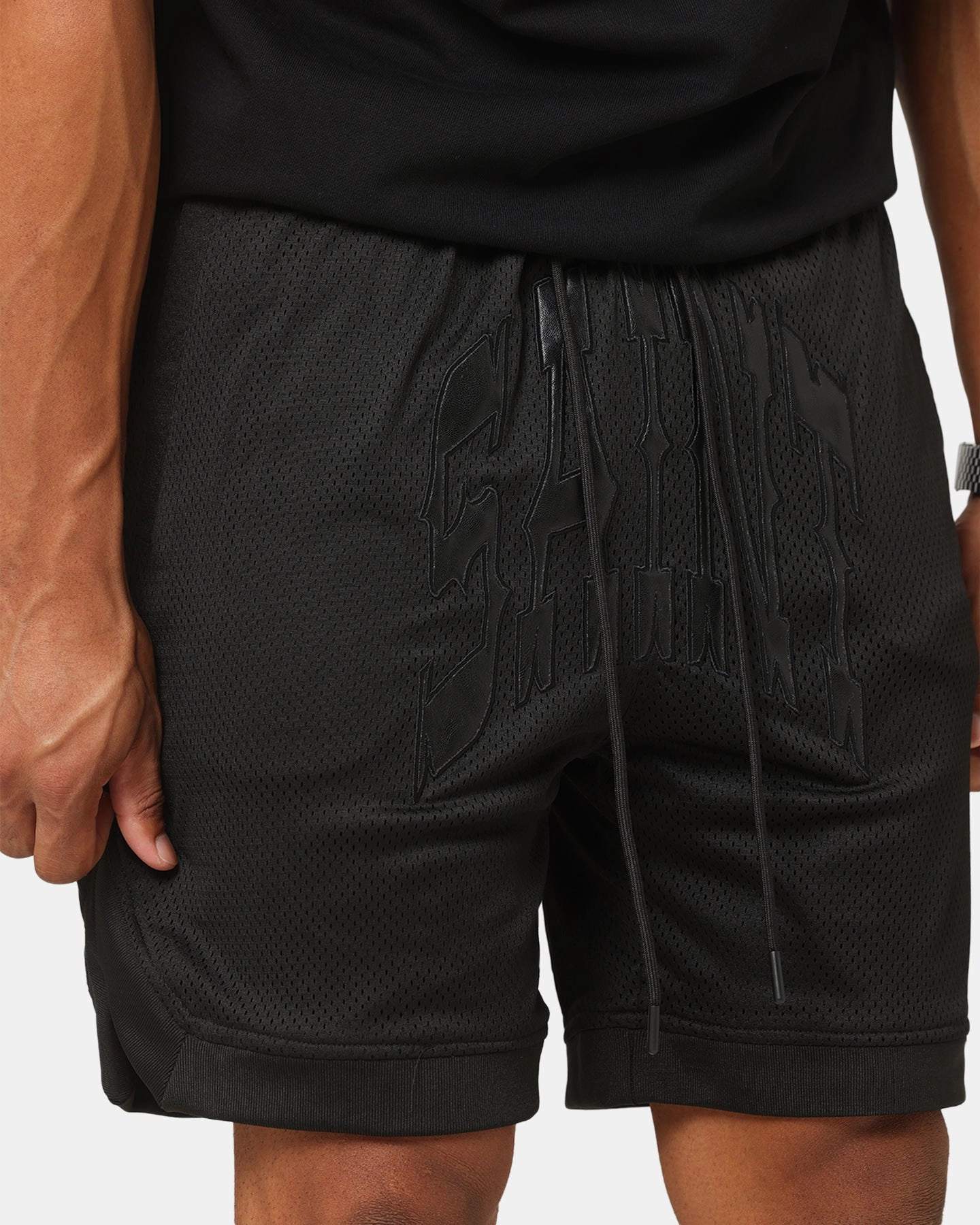 NoChafeFinish All Day Saint Morta Outlaw Basketball Shorts Black