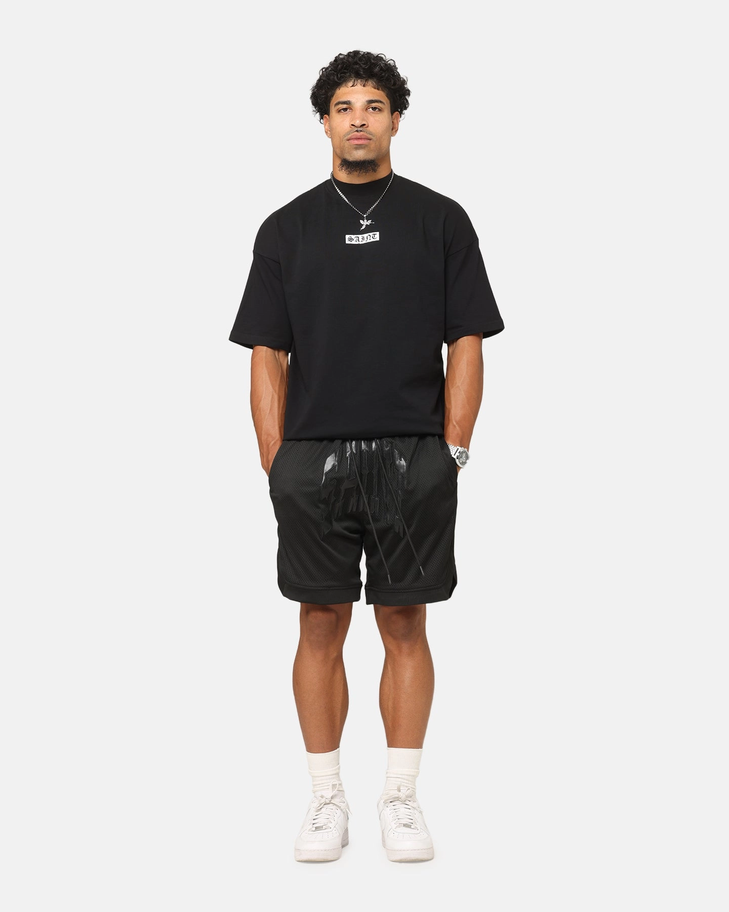 Saint Morta Outlaw Basketball Shorts Black Cargo Pockets BreathableWebbing