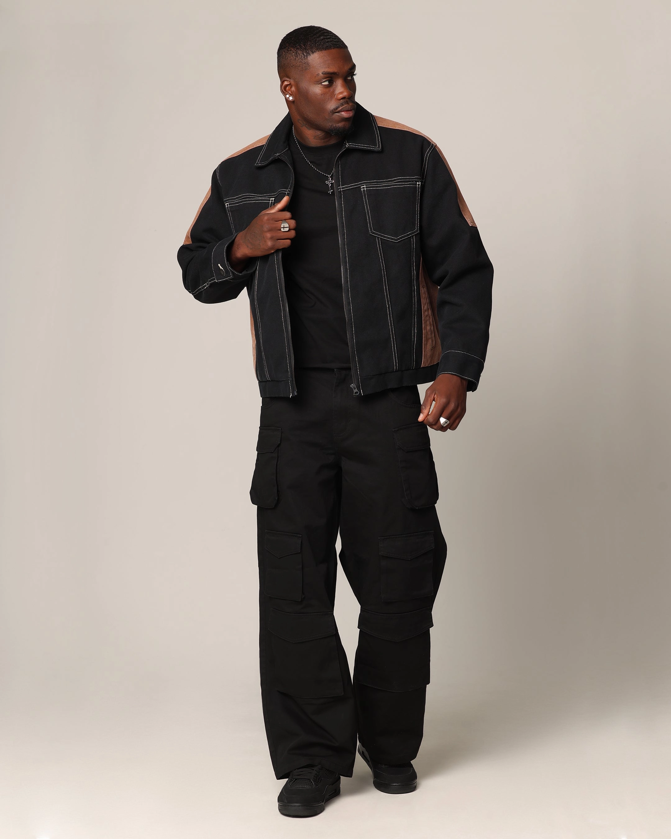 Saint Morta Outlaw Rodeo Jacket Black/Brown Functional Design