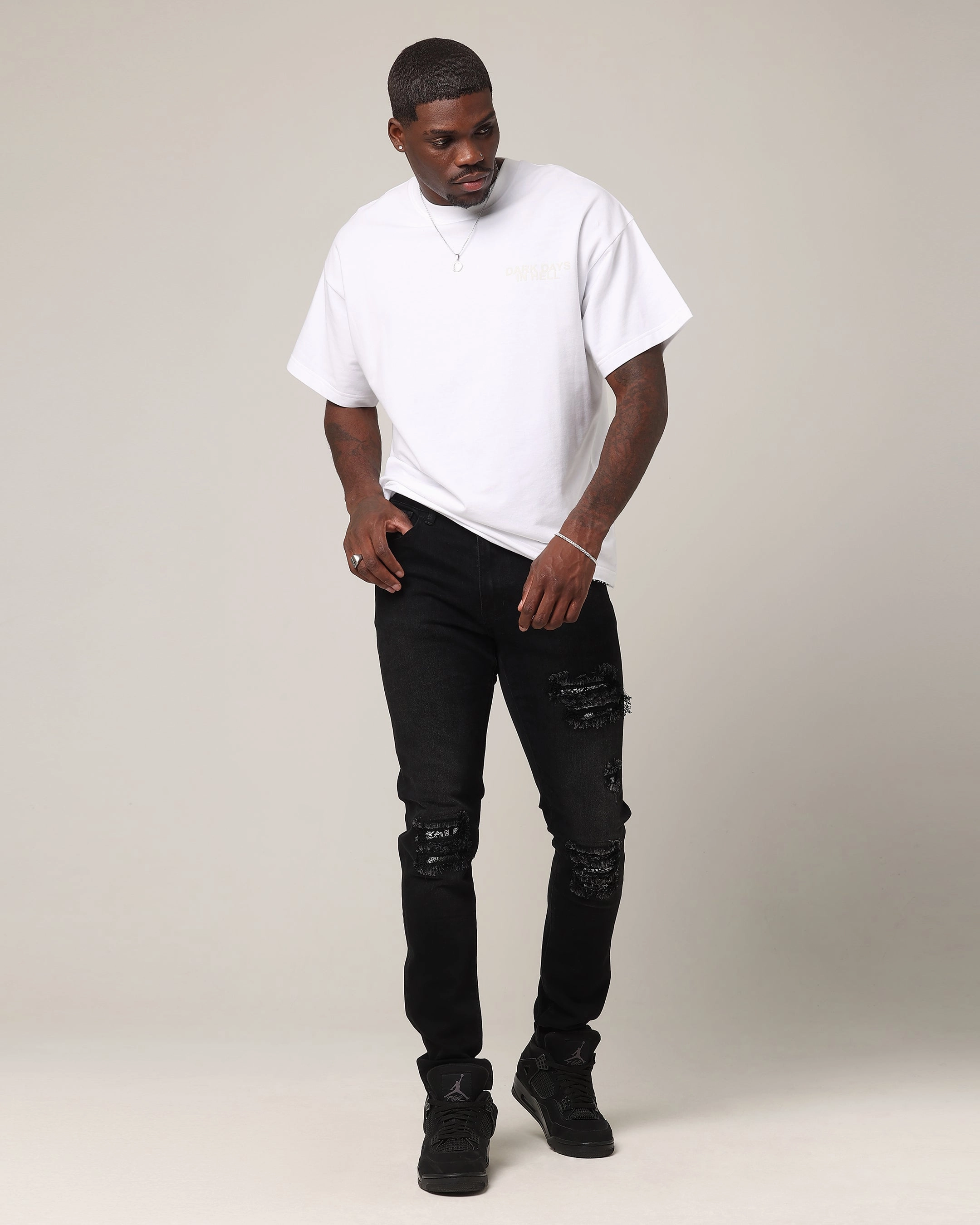 Cool Essential Saint Morta Paisley Summum Jeans Black Shadow