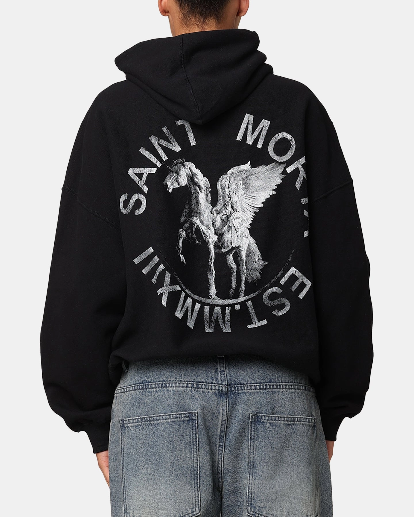 Button Snap Conversion Benchmark Saint Morta Pegasus Premium Hoodie Black
