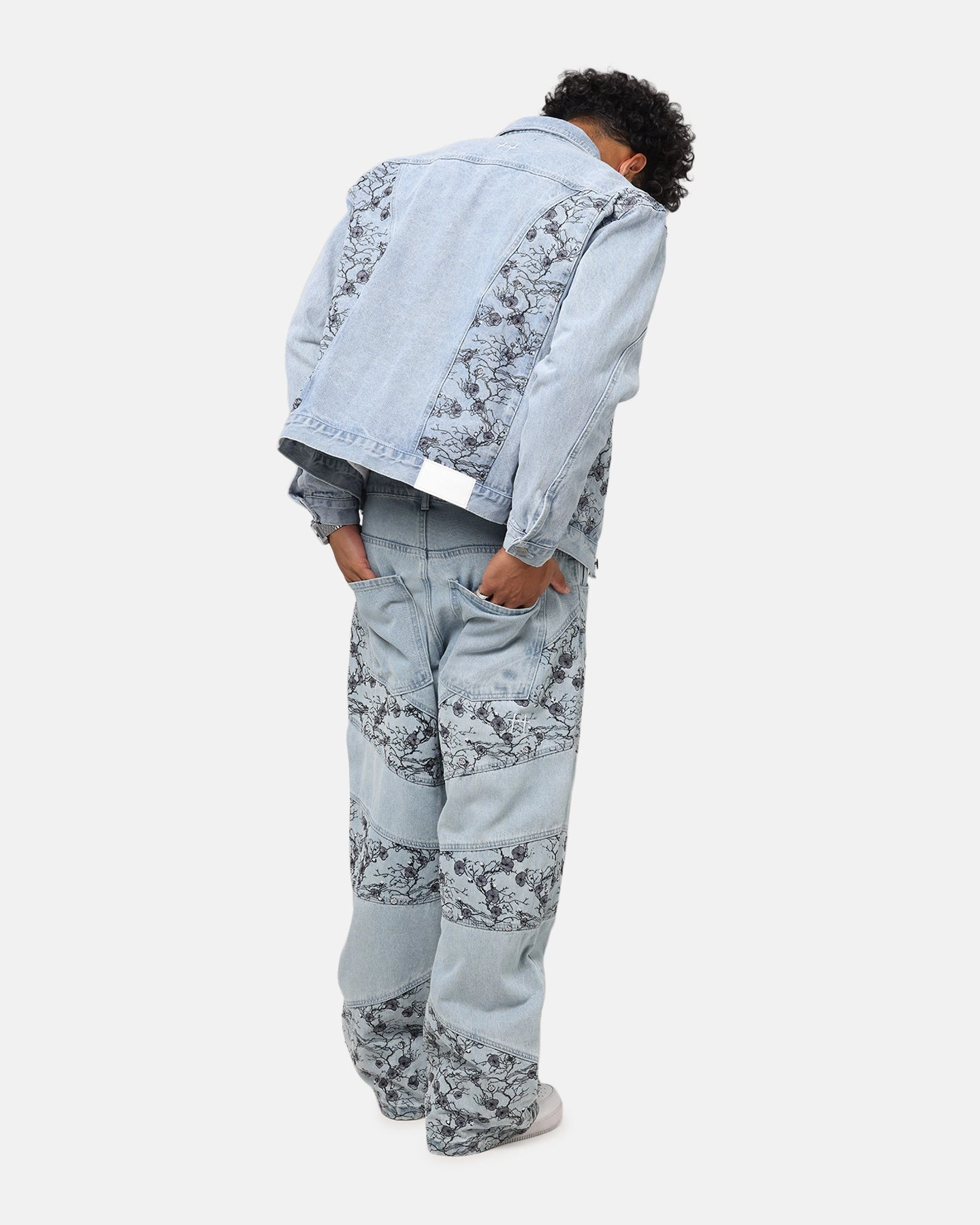 Saint Morta Poison Ivy Panel Denim Jacket Mid Blue Fast Dry