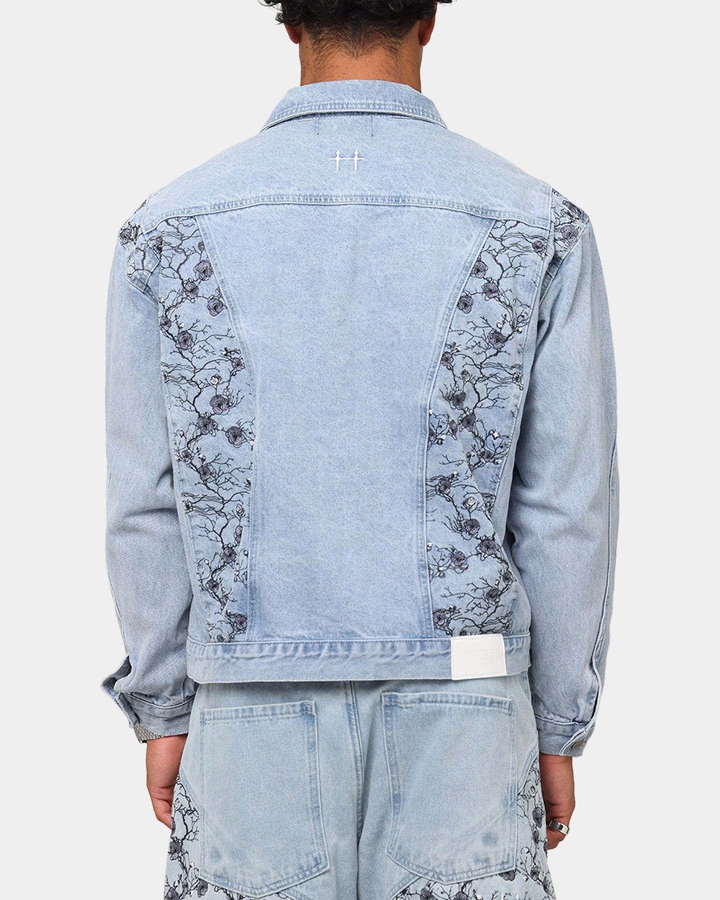 Saint Morta Poison Ivy Panel Denim Jacket Mid Blue work - from - home