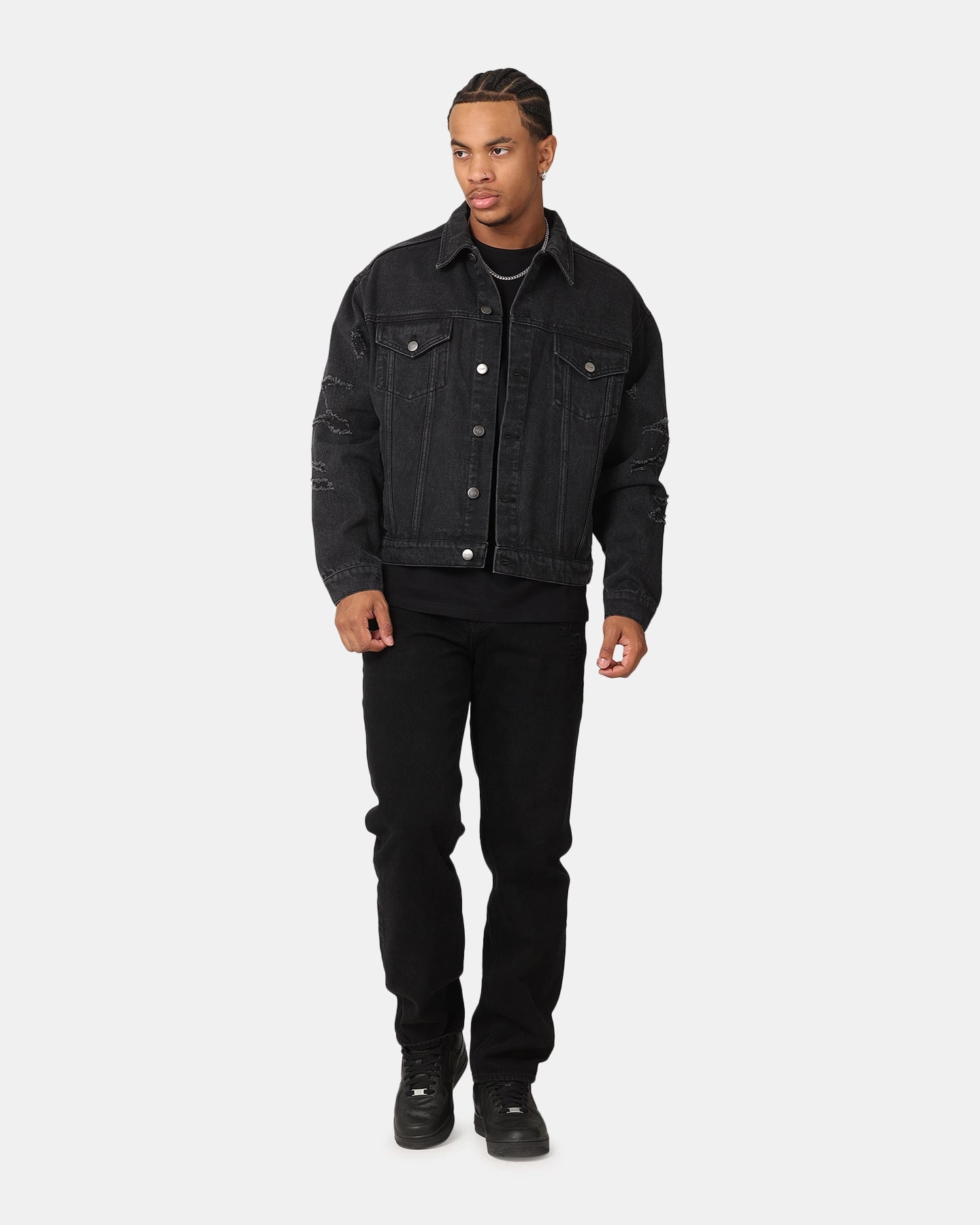 Noise Free Material Commute Saint Morta Rage Denim Jacket Black