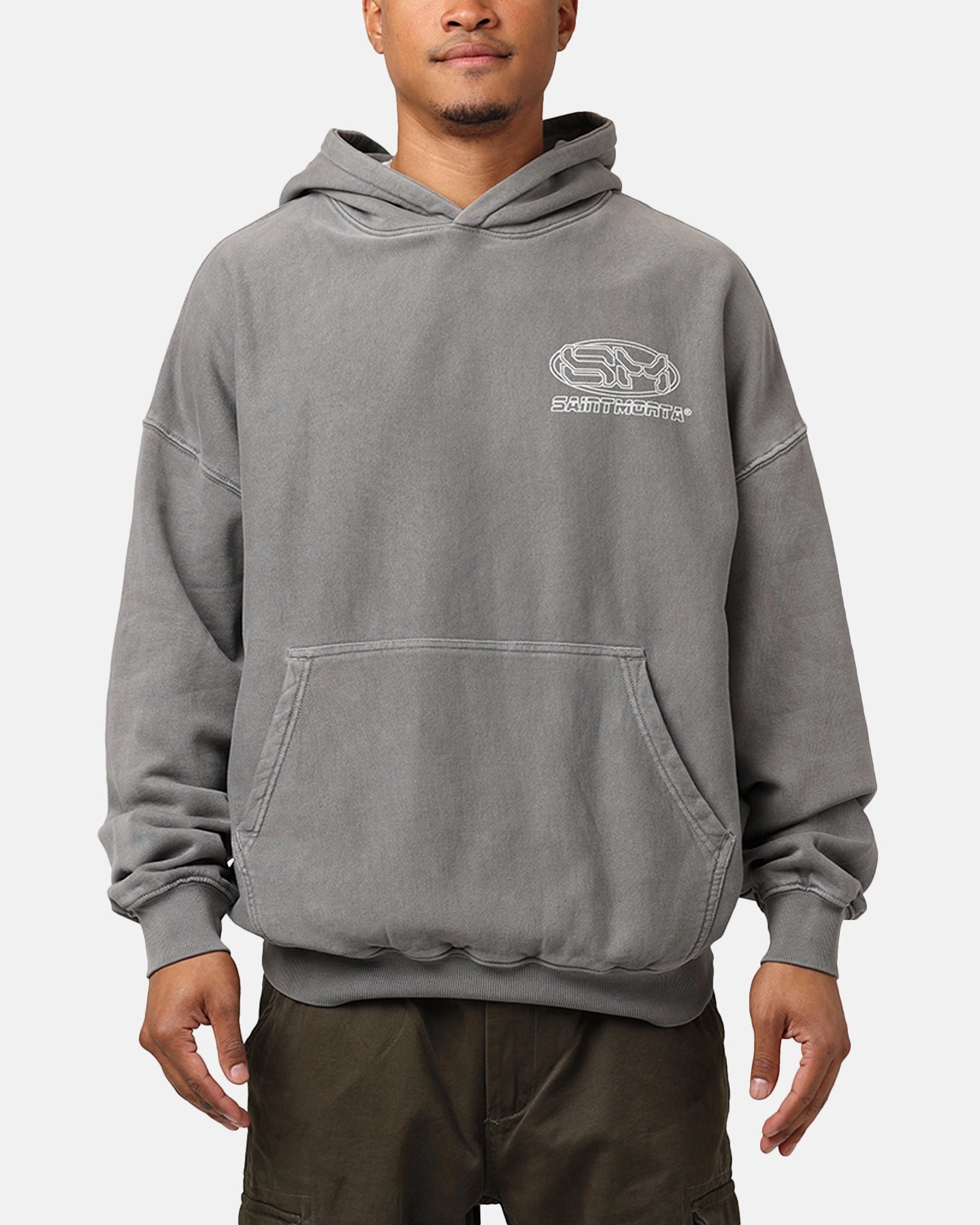 Saint Morta Rage Motors Premium Hoodie Washed Charcoal Lightweight Warmth